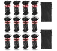 DAJAVE 12 corde di tensionamento riflettenti, da 4 mm, con tenditore, per campeggio, escursioni, tende da sole, 4 m