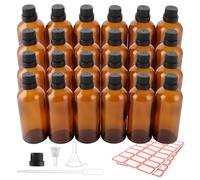 DAJAVE 24 flaconi per contagocce da 100 ml, in vetro marrone, set di bottiglie da farmacia, con gocciolatore, piccole bottiglie di vetro con tappo a vite