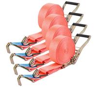 DAJAVE 4 cinghie con cricchetto, due pezzi con gancio, 5000 kg, 10 m, cricchetto a leva lunga, cinghie a cricchetto, cinghie di ancoraggio, 50 mm, 5000 daN, EN 12195-2, certificazione GS