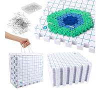 DAJAVE Granny Square Spanner - Set di 9 tappetini per lavorare a maglia con griglia, 100 ferri a T stabili per lavorare a maglia, uncinetto, punta all'uncinetto, 9 pezzi