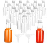 DAJAVE Piccole bottiglie di liquore da riempire da 60 ml, in plastica, con imbuto e tappo a vite - 50 pezzi
