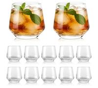 DAJAVE Set di 12 bicchieri da discoteca da 400 ml, bicchieri da whisky, set da 12 bicchieri da whisky, bicchieri da cocktail, riutilizzabili, lavabili in lavastoviglie