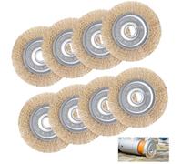 DAJAVE Set di 8 spazzole per fughe, Ø 11,5 cm, spazzola metallica per Gloria Multibrush e Weedbrush, spazzola in ottone per la pulizia delle fughe, sporco e erbacce nelle fughe, accessorio Weedbrush