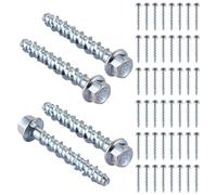 DAJAVE viti per calcestruzzo testa esagonale viti per calcestruzzo senza tasselli, vite per cemento zincato con disco per muratura, cemento, architettura, industria. (M6x50)