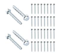 DAJAVE viti per calcestruzzo testa esagonale viti per calcestruzzo senza tasselli, vite per cemento zincato con disco per muratura, cemento, architettura, industria. (M8x60)