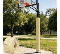 DAJIAYIQI Imbottitura Morbida per Pali, Protezione Autoadesiva da 2 m per Colonne e Canestri da Basket, 8 cm di Larghezza - per la Protezione di Attrezzature Sportive e Strutture(Beige)