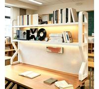 DAJIAYIQI Libreria Da Scrivania A 2 Livelli, Organizer Da Piano Con Pannello Forato (Pegboard), Scaffale Multiuso Per Librerie E Redazioni(97 * 25 * 100cm)