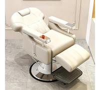 DAJIAYIQI Poltrona idraulica robusta e professionale per parrucchieri e barbieri, con schienale reclinabile; ideale per saloni di bellezza, barber shop e centri estetici.(White)