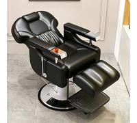 DAJIAYIQI Poltrona idraulica robusta e professionale per parrucchieri e barbieri, con schienale reclinabile; ideale per saloni di bellezza, barber shop e centri estetici.(Black)