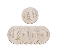 DAJING 7 biglietti in legno per bambini | Segnali mensili su entrambi i lati | Hello World Baby Sign | Neonati 0-12 mesi | Set regalo per registrazione della crescita