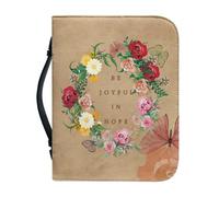 Dajingkj Custodia Bibbia con cerniera grande in pelle personalizzata borsa biblica donna uomo borsa Bibbia libro chiesa borse con manici, Corona rotonda kaki, M