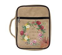 Dajingkj Custodia per bibbia con fiori, da donna, di grandi dimensioni, con tasche, tracolla, cerniera, organizer per il trasporto, borsa per la chiesa, accessori per la Bibbia con manico