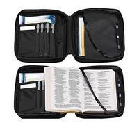 Dajingkj Custodia per bibbia con fiori, da donna, di grandi dimensioni, con tasche, tracolla, cerniera, organizer per il trasporto, borsa per la chiesa, accessori per la Bibbia con manico