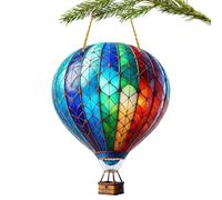 Dajiopao Mongolfiera solare da giardino, decorazione da appendere alla finestra, simpatico acchiappasole, mongolfiera piatta in acrilico come decorazione per auto, decorazione da parete