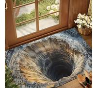 Dajiopao Tappeto Illusione Ottica, Antiscivolo E Assorbente Zerbino Con Illusione Abisso, Illusione Ottica Abisso Senza Finita, Per Bagno, Cucina, Interno E Esterno