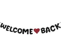 DAJISI Banner di benvenuto, ghirlanda di carta nera bella che sei di nuovo da amorevole Welcome Back Ghirlanda