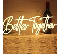 DAKABUKA Better Together,Segnali al neon con luci LED bianche calde per matrimoni, doccia, decorazione da parete, festa con interruttore dimmerabile, alimentazione USB da 5 V (48.3x20.1 cm)