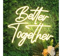 DAKABUKA Better Together,Segni al neon con luci LED bianche calde per matrimoni, doccia, decorazione da parete, fidanzamento, festa con interruttore dimmerabile, alimentazione USB da 5 V (37.1x33 cm)