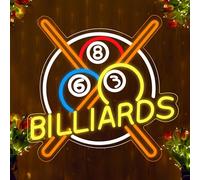 DAKABUKA Biliardo Insegna al Neon per Decorazione da Parete Dimmerabile LED Nero 8 Neon Light Up Segni per Sala Giochi Pub Bar Biliardo Sala Uomo Decorazione Grotta