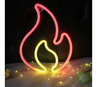 DAKABUKA Fiamma Neon Sign Flame Led Light Sign per decorazione da parete Appeso Luce a forma di fiamma USB o alimentato a batteria Fuoco Neon Sign per bambini Ragazzi Room Party Bar Compleanno