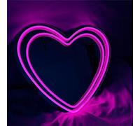 DAKABUKA Insegna a Forma di Cuore Con Luce al Neon Rosa LED, per Festa Della Mamma, Regalo per Ragazze, Matrimoni, Feste di Compleanno (34 x 32 cm)