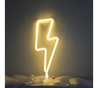 DAKABUKA Lightning Bolt insegne al neon Bolt luci notturne per decorazione da parete USB o funzionamento a batteria per camera da letto cameretta dei bambini soggiorno bar Natale (bianco caldo)