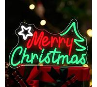 DAKABUKA Merry Christmas Insegna al Neon di Natale Segni a LED dimmerabili Insegne luminose al neon Decorazione da parete Buon Natale Light Up Sign per Festa di Natale Insegne da parete