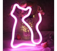 DAKABUKA Targa LED per gatti, luce notturna a batteria o USB per San Valentino, Natale, regalo di compleanno, camera delle ragazze, soggiorno (rosa)