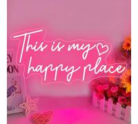 DAKABUKA This is My Happy Place, insegna al neon a LED rosa, decorazione estetica per camera da letto, salone, dormitorio universitario, aula, festa di nozze
