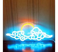 DAKABUKA Tramonto-alba, dimmerabile, nuvola anime, cartelli LED per decorazione da parete, camera da letto, tema anime, per uomini, grotta, ufficio, (blu ghiaccio arancione)