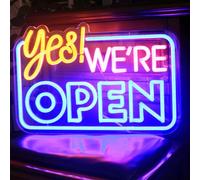 DAKABUKA Yes We are Open, insegna al neon per affari, dimmerabile, luce al neon aperta, alimentata tramite USB, per negozi, caffè, hotel, ristoranti, bar (42 x 28 cm