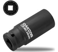 DAKCOS 1/2" Chiave Bussola 24mm a 12 Punte, Nero,1 Pezzi,Cr-Mo