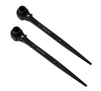 DAKCOS 2 pezzi 19 mm × 22 mm o 3/4 "× 7/8" 12 punti a doppia estremità presa a cricchetto Podger impalcatura Spud Wrench, nero