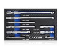DAKCOS 9 pezzi di set barre di prolungamento a bussola da 1/2,1/4,3/8 pollici