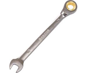 DAKCOS Chiave a cricchetto, chiave mista a cricchetto, 10 mm, 72 denti, chiave combinata poligonale a forcella, in cromo grigio opaco