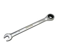 DAKCOS Chiave combinata a cricchetto 10 mm - Chiave combinata metrica a cricchetto in CR-V con finitura cromata opaca