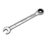 DAKCOS Chiave combinata a cricchetto 12 mm - Chiave combinata metrica a cricchetto in CR-V con finitura cromata opaca
