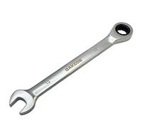 DAKCOS Chiave combinata a cricchetto 13 mm - Chiave combinata metrica a cricchetto in CR-V con finitura cromata opaca