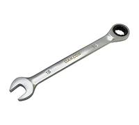 DAKCOS Chiave combinata a cricchetto 15 mm - Chiave combinata metrica a cricchetto in CR-V con finitura cromata opaca