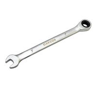 DAKCOS Chiave combinata a cricchetto 7 mm - Chiave combinata metrica a cricchetto in CR-V con finitura cromata opaca
