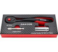 DAKCOS Cricchetto reversibile 3/8" a cricchetto rotativo con 72 denti Chiave a bussola Chiave universale Dado universale con adattatore per cricchetto o cacciavite a batteria