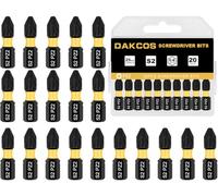 DAKCOS Punte PZ2, Torx Bit PZ2, assortimento di punte S2, attacco esagonale da 1/4" (lunghezza: 25 mm, 20 pezzi)