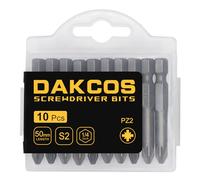 DAKCOS PZ2 - Punte PZ2, assortimento di punte S2 (lunghezza: 50 mm, 10 pezzi)