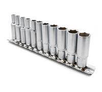 DAKCOS Set di 11 bussole lunghe esagonali, attacco da 1/4", set di chiavi a buss