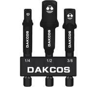 DAKCOS Set di 3 adattatori per bussole da 7,6 cm con supporto da 1/4", 3/8" e 1/2" adattatore per cacciavite a batteria