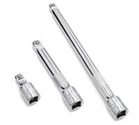 DAKCOS Set di 3 prolunghe oscillanti in acciaio al cromo vanadio di alta qualità, attacco da 1/2", 2,5,10 cm.