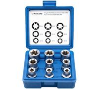 DAKCOS Set di 9 Pezzi di Prese Femmina Torx, Set di Chiavi a Bussola E-Torx da 1/2", E10, E11, E12, E14, E16, E18, E20, E22, E24, CR-V