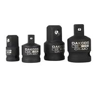 DAKCOS Set di adattatori per avvitatori a impulsi | 4 pezzi | da 1/4" a 3/8", da 3/8" a 1/4", da 3/8" a 1/2", da 1/2" a 3/8", CR-MO