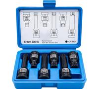 DAKCOS Set di chiavi a bussola Impact XZN da 1/2", M14 M16 M18, set di 6 chiavi a bussola quadrate triple scanalate, Cr-Mo