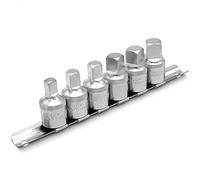 DAKCOS Set di chiavi per tappo di scarico dell'olio, attacco da 1/2", 6 pezzi, set di chiavi metriche per servizio olio, 8 mm/10 mm/12 mm/14 mm, 3/8" 1/2", CR-V